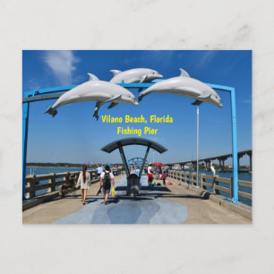 Vilano Beach, Florida-pier Vykort