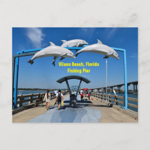 Vilano Beach Florida-pir Helg Vykort