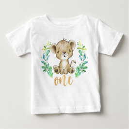 Vild 1 1:a födelsedagen Lejonare Baby T-Shirt