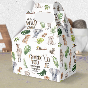 Vild 1:a födelsedag 1 Jungle Théed Birthday Presentaskar