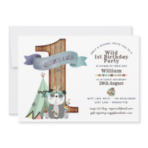 Vild 1:a födelsedag Inbjudan-pandapéer