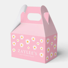 Vild 1:a födelsedag Party Boho Rosa Daisy Presentaskar