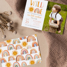 Vild 1: a födelsedag: regnbåge med vattenfärg och