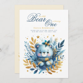 Vild 1:a födelsedagen (eller EDIT AGE) Teal Guld Inbjudningar