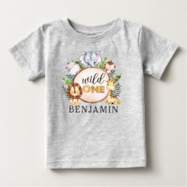 Vild 1:a födelsedagen Safari Baby T-Shirt