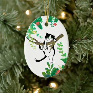 Vild 1:a födelsedagsinbjudan i Kattunge Kitten 1:a Julgransprydnad Keramik