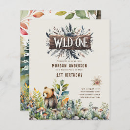 Vild 1 Baby björnskog djur Rustic