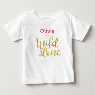 Vild 1 Baby Första födelsedag Flickans kroppsdräkt T-shirt