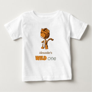 Vild 1 Baby Tiger Safari första födelsedag T Shirt