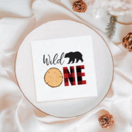 Vild 1 Bear Buffalo Play First Birthday Napkins Pappersservett