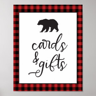 Vild 1 Bear Red Buffalo Play Cards och presenter Poster