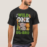 Vild 1 Big Brother Zoo Birthday Safari Jungle and T Shirt<br><div class="desc">Vild ett storebror Zoo Birthday Safari Jungle Animals.</div>