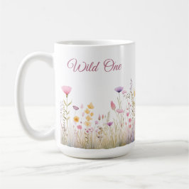 Vild 1 Blommigt Kopp, Wildblomma Garden, Rosa Tone Kaffemugg