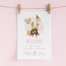 Vild 1 Boho Giraffe Girl 1 Birthday