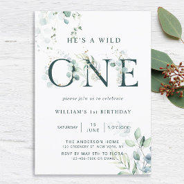 Vild 1 Bottanical First Birthday-inbjudan Inbjudningar