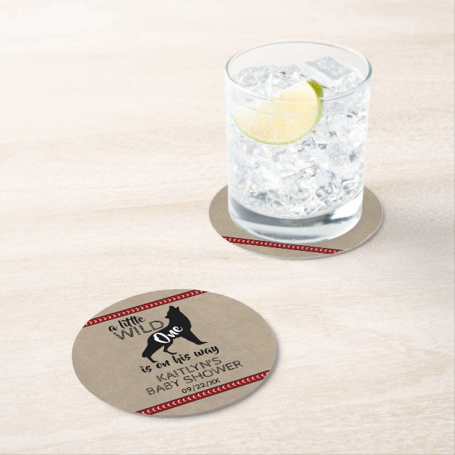 Vild 1 boys babykläder underlägg papper rund (Insitu)