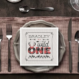 Vild 1 Boys Rustic Play Lumberjack 1:a födelsedage Pappersservett