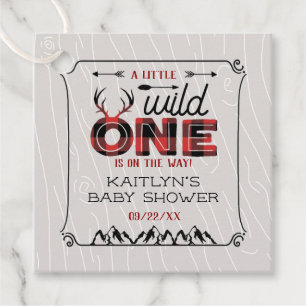 Vild 1 Boys Rustic Play Lumberjack Baby Shower Gåvor Etiketter