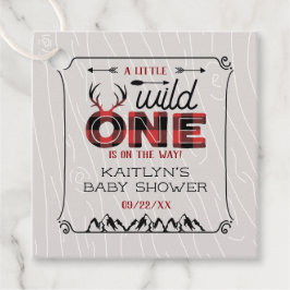 Vild 1 Boys Rustic Play Lumberjack Baby Shower Gåvor Etiketter