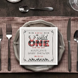 Vild 1 Boys Rustic Play Lumberjack Baby Shower Pappersservett