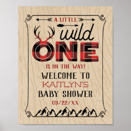 Vild 1 Boys Rustic Play Lumberjack Baby Shower Poster