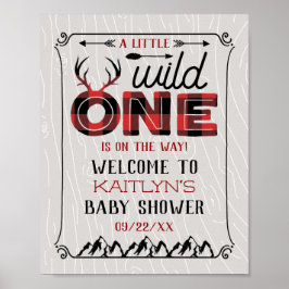 Vild 1 Boys Rustic Play Lumberjack Baby Shower Poster