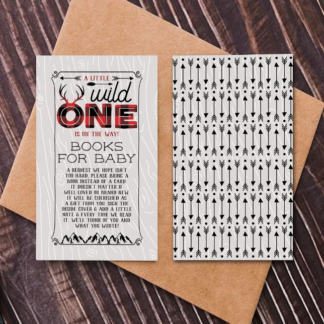 Vild 1 Boys Rustic Play Lumberjack Baby Shower Tilläggskort (Skapare uppladdad)