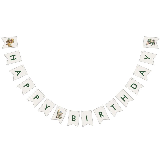 Vild 1 Cute Dinosaur Första Födelsedagsfesten Vimplar (Alla)