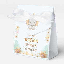 Vild 1 Cute Elephant 1st Birthday Presentaskar
