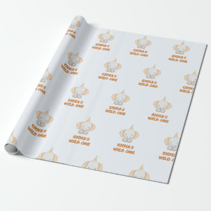 Vild 1 Cute Elephant 1st Birthday Presentpapper