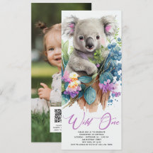 Vild 1 Cute Koala 1:a födelsedagsfoto