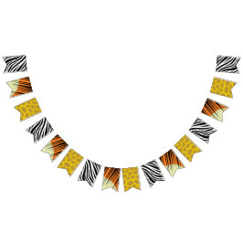 Vild 1 Cute Safari 1:a födelsedag Party tema Vimplar