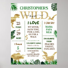 Vild 1 Delmål för första födelsedag Poster