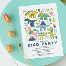 Vild 1 Dino Party Cute Modern Dinosaurs först