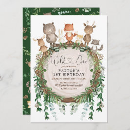 Vild 1 Fågeldag för skogar i Rustic Woodland Inbjudningar