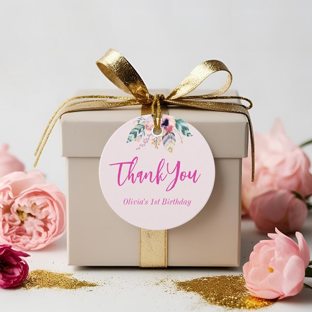 Vild 1 Flickans första födelsedag Tack Gåvor Etiketter (Skapare uppladdad)