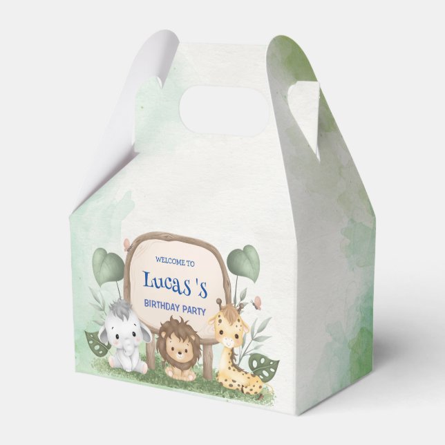 vild 1: Födelsedagsfesten safari med födelsedagsdj Presentaskar (Framsidan Sidan)