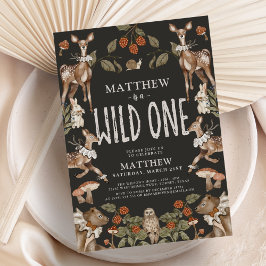 Vild 1 Födelsedagsfesten Skogsdjur i skogar Inbjudningar