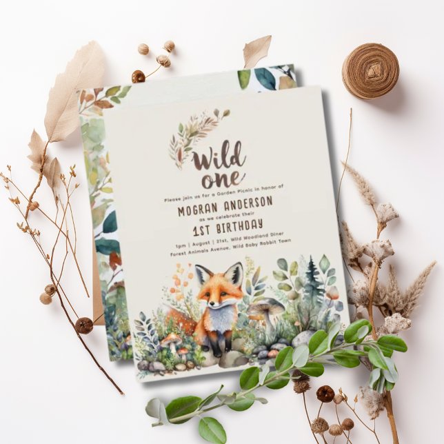 Vild 1 Fox Baby Woodland Animals 1:a födelsedagen (Skapare uppladdad)