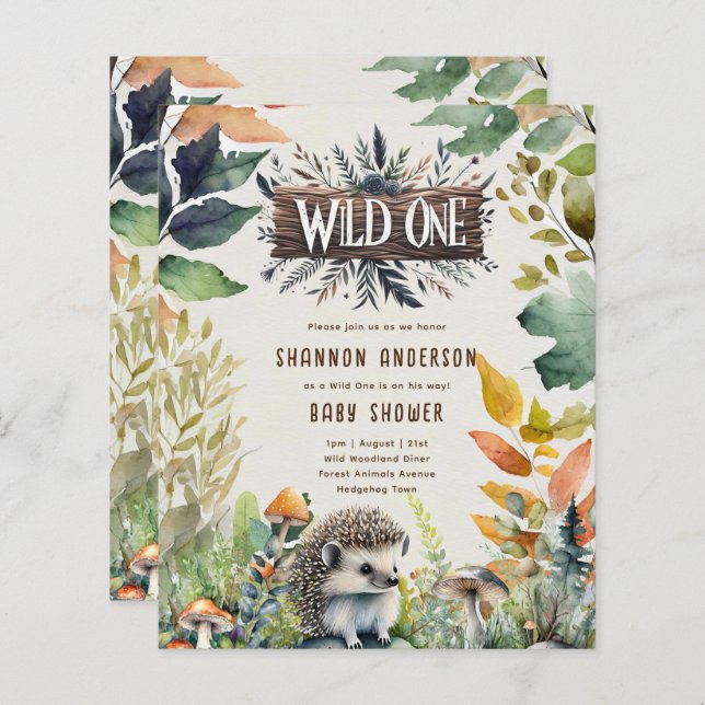 Vild 1 Hedgehog Baby Woodland Animals (Fram/baksida)