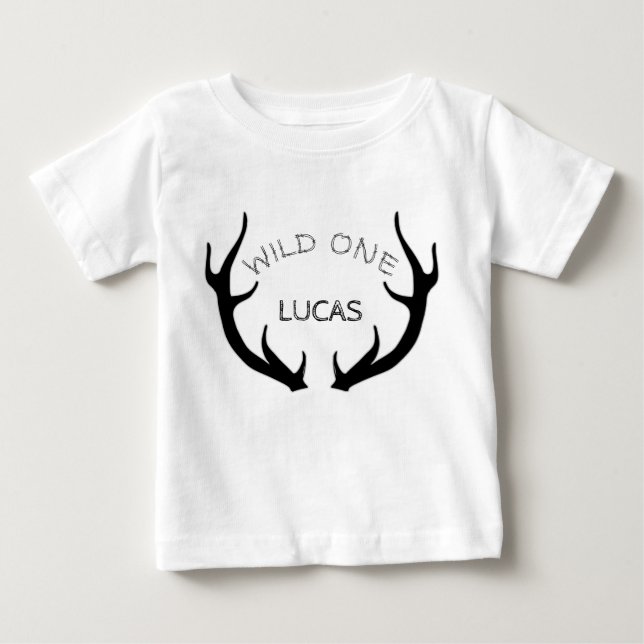 Vild 1 Hjort Antlers på födelsedag T-shirt (Framsida)