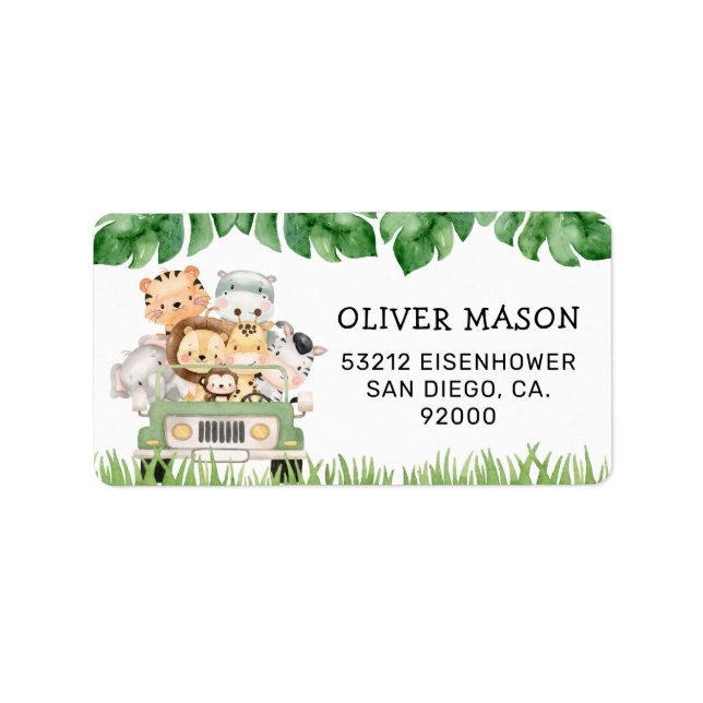 Vild 1-jungle-Adressetiketter Adressetikett (Framsidan)