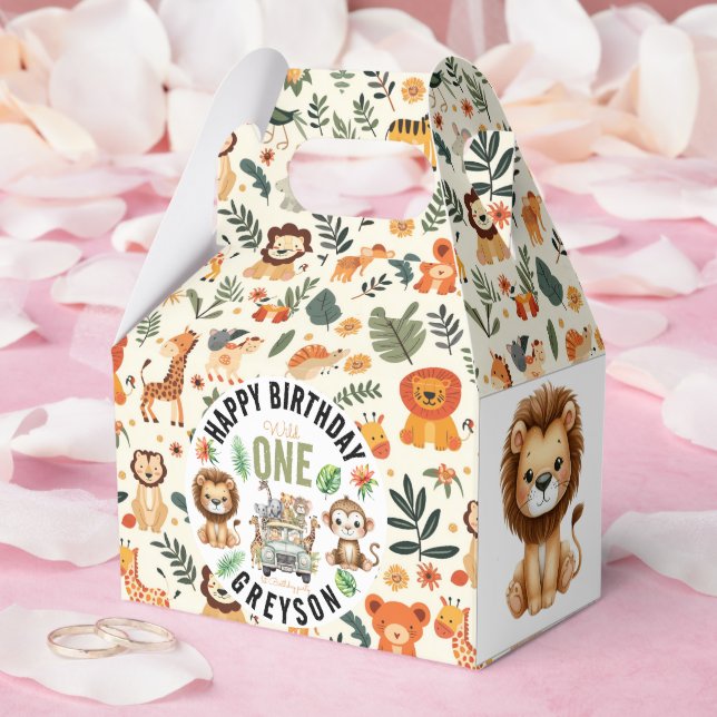 Vild 1 Jungle Äventyr 1:a födelsedagen Presentaskar (Bröllop)