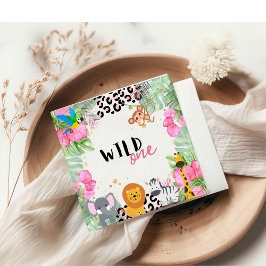 Vild 1 Jungle Girls Birthday Napkin Pappersservett