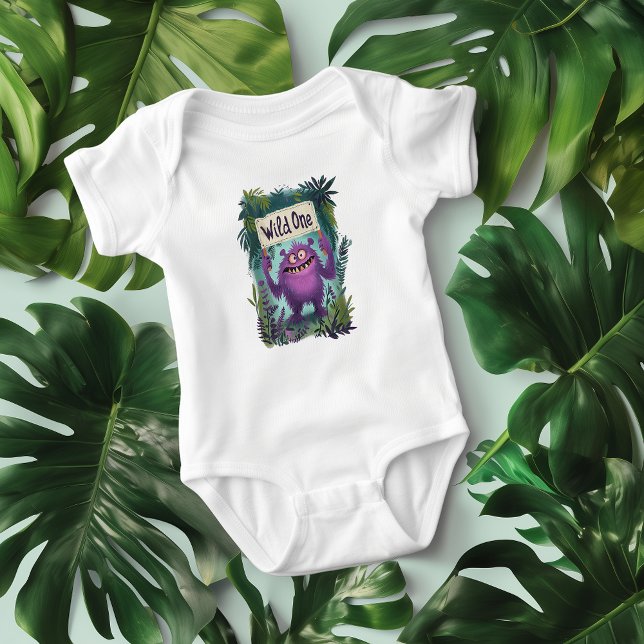 Vild 1 Jungle Monster Birthday T Shirt (Skapare uppladdad)
