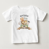 Vild 1 Jungle Safari 1:a födelsedagen Baby T-Shirt