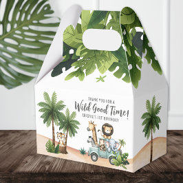 Vild 1 Jungle Safari 1:a födelsedagen Party Presentaskar
