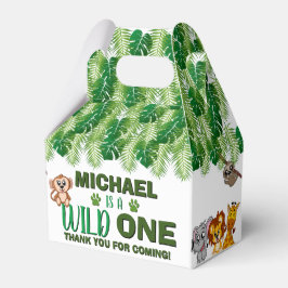Vild 1 Jungle Safari Animal Birthday Tack Presentaskar