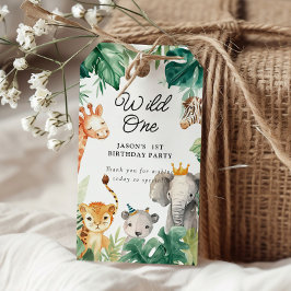 Vild 1 Jungle Safari Birthday Presentetikett