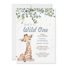 Vild 1 Jungle Safari Giraffe 1:a födelsedagen Part